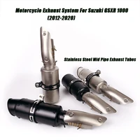 exhaust system middle link pipe muffler tube db killer set for suzuki gsxr1000 2012 2020 motorcycle stainless replace