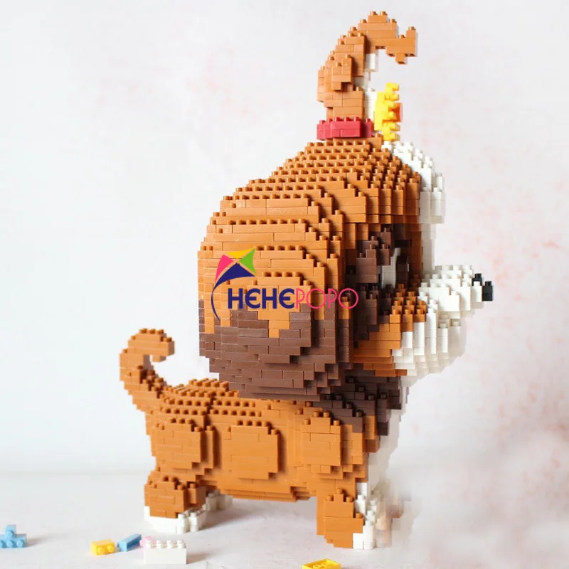 2100 шт. 16128 алмазные блоки Shih Tzu модель собаки маленькие Такса игрушка в сборе экшн