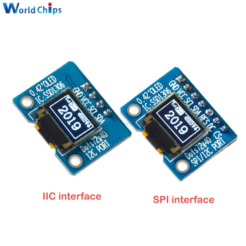 Diymore 0 42 дюймовый oled дисплей ЖК модуль 72*40 OLED IIC/SPI интерфейс Белый 16 Pin