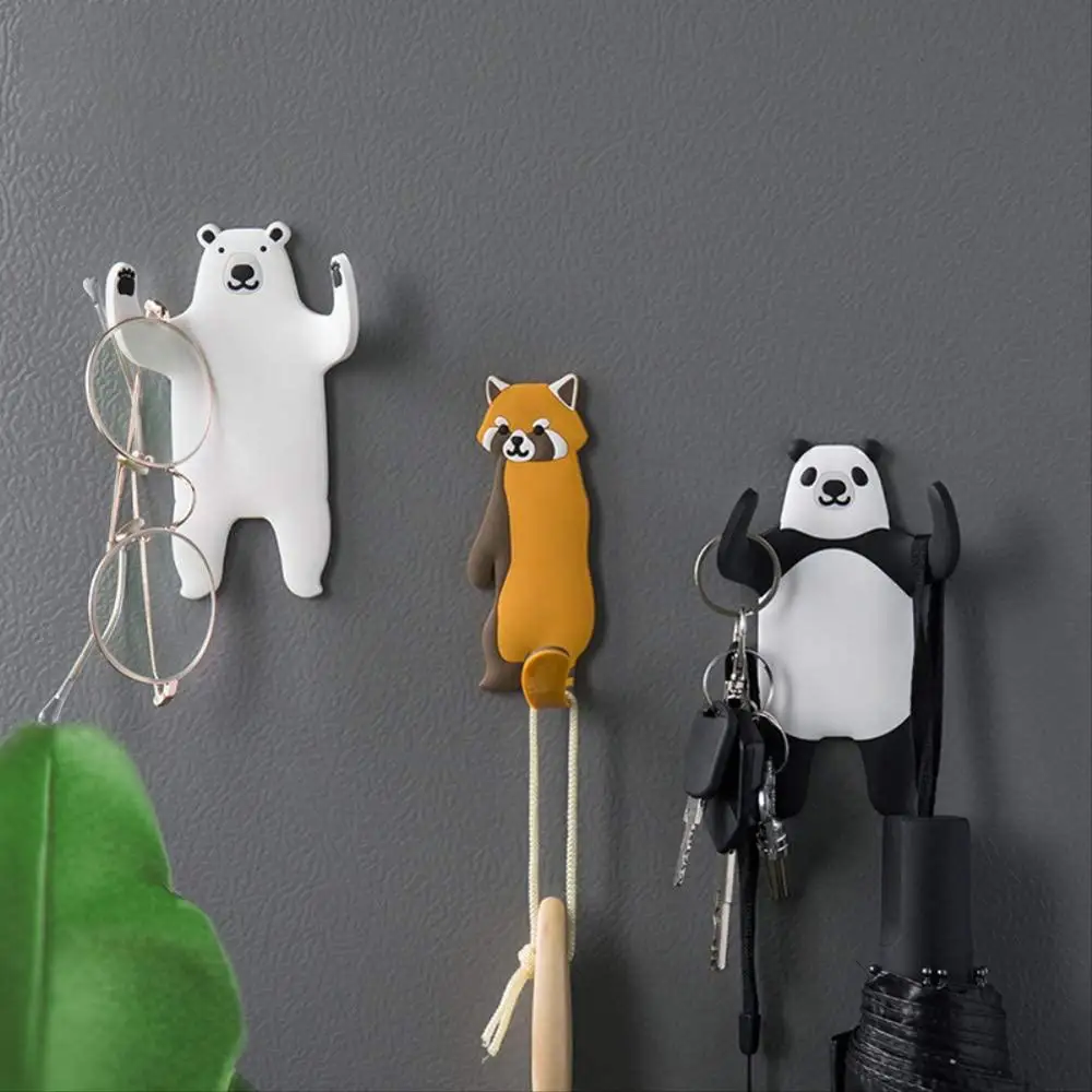 Настенные крючки с милыми животными Многоразовые водонепроницаемые съемные