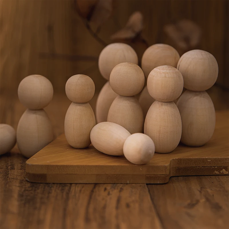 

5PCS,30PCS 60mm70mm80mmWooden Peg Dolls Wood Dolls Kids Room Decor Handmade DIY Unfinished Wooden Peg Dolls Blank