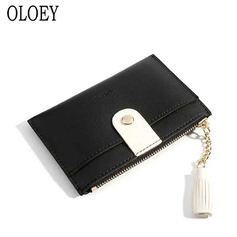 2019 Корейская версия Одноцветный маленький мини кошелек для женщин с кисточками