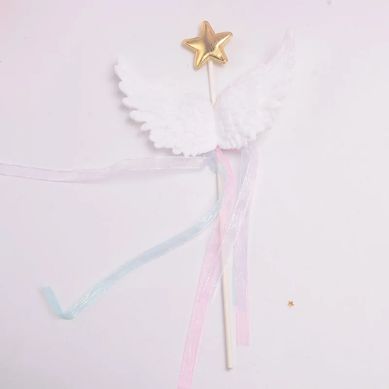 1 шт. Крылья ангела Любовь карты звезда лента трехмерная кисточка торт на день
