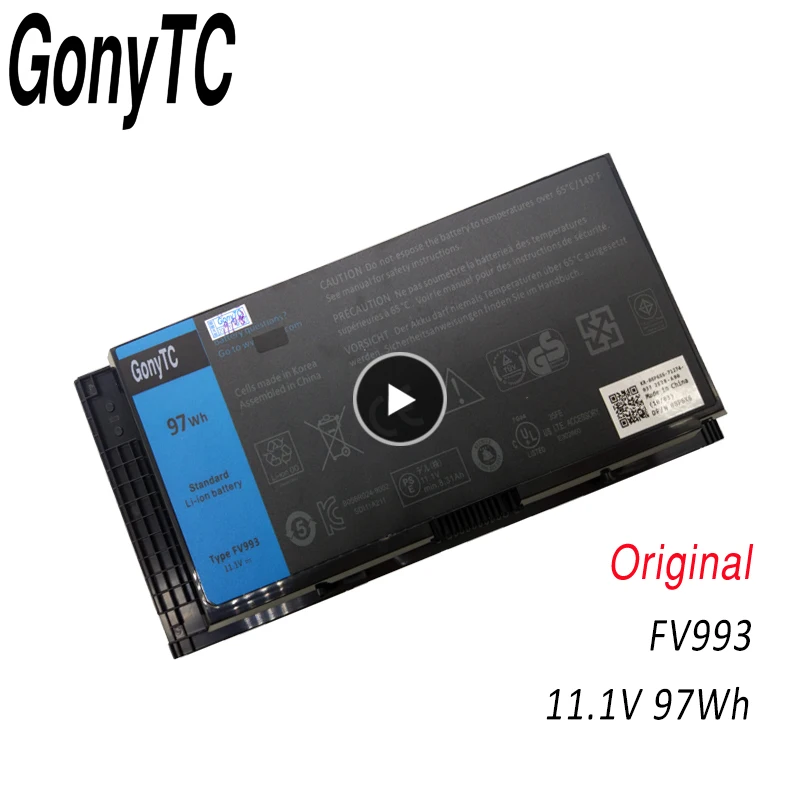 Оригинальный аккумулятор Korea Cell FV993 для DELL Precision M6600 M6700 M6800 M4800 M4600 M4700 FJJ4W PG6RC R7PND OTN1K5