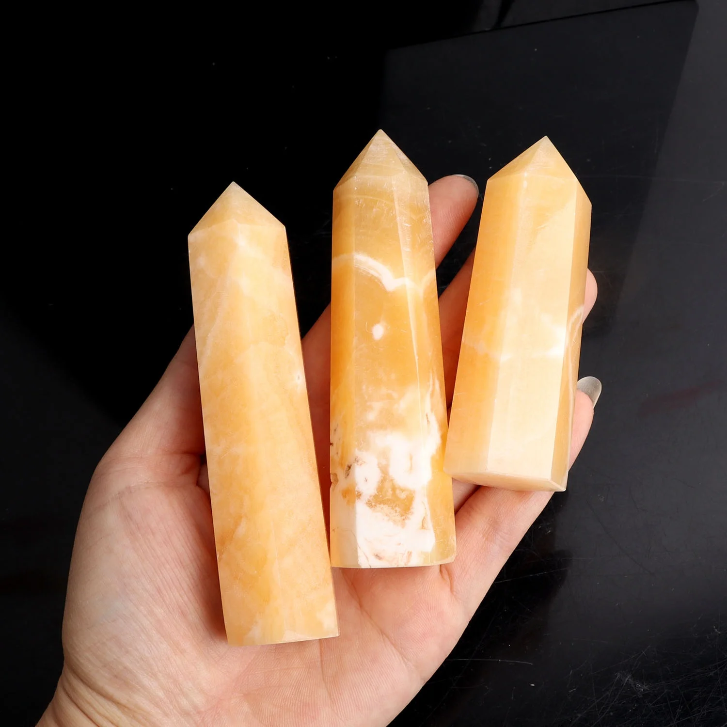 

1PC Natural Gold Frozen Stone Point Yellow Quartz Carvings Wand Crystals Stone Obelisk Healing Home Decoration