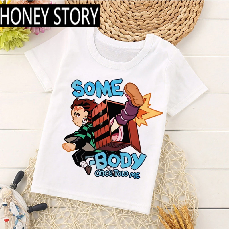 

Детская футболка с изображением рассекающего демонов для мальчиков и девочек, забавная футболка с изображением лезвия демона из японского ...