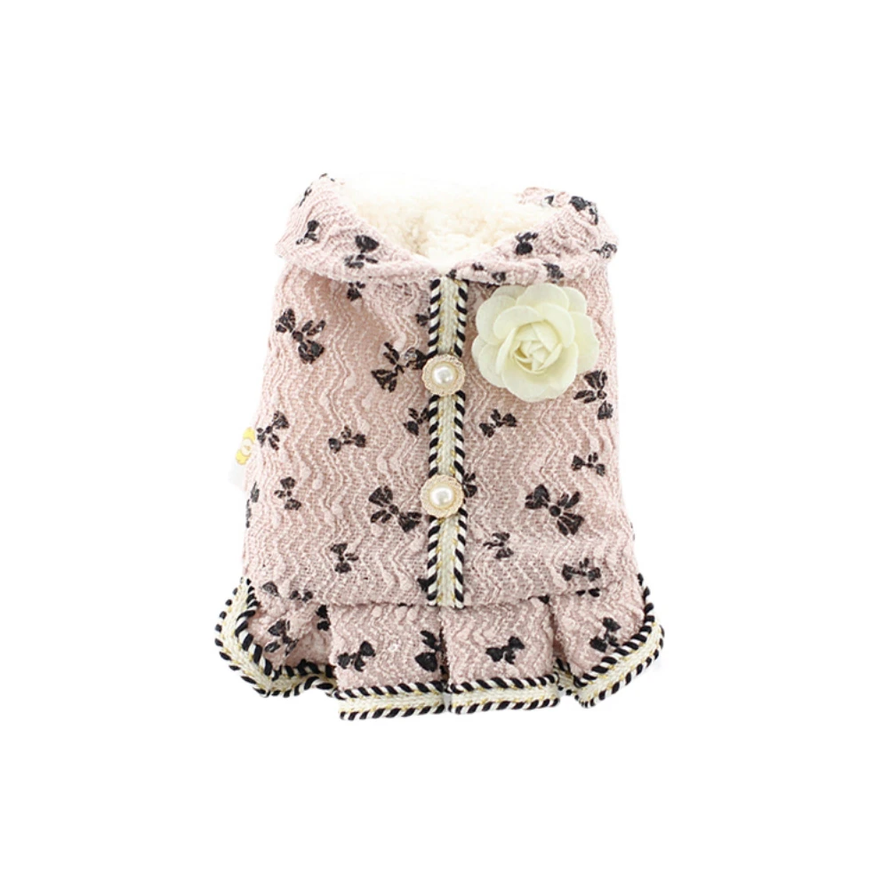 Милое зимнее теплое платье-свитер для собак и кошек, одежда с юбкой для домашних питомцев и принцесс, одежда для чихуахуа, мопса, кошек, одежд...