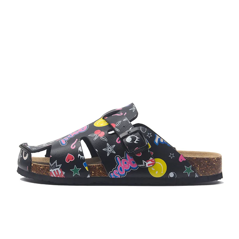 Шлепанцы с пробковой пряжкой для мужчин и женщин повседневные сандалии вырезами