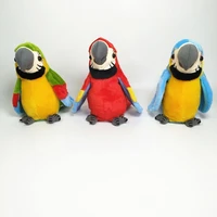 electric parrot toy speak talking record repeats waving electroni bird stuffed plush toy as gift for kids s7m9