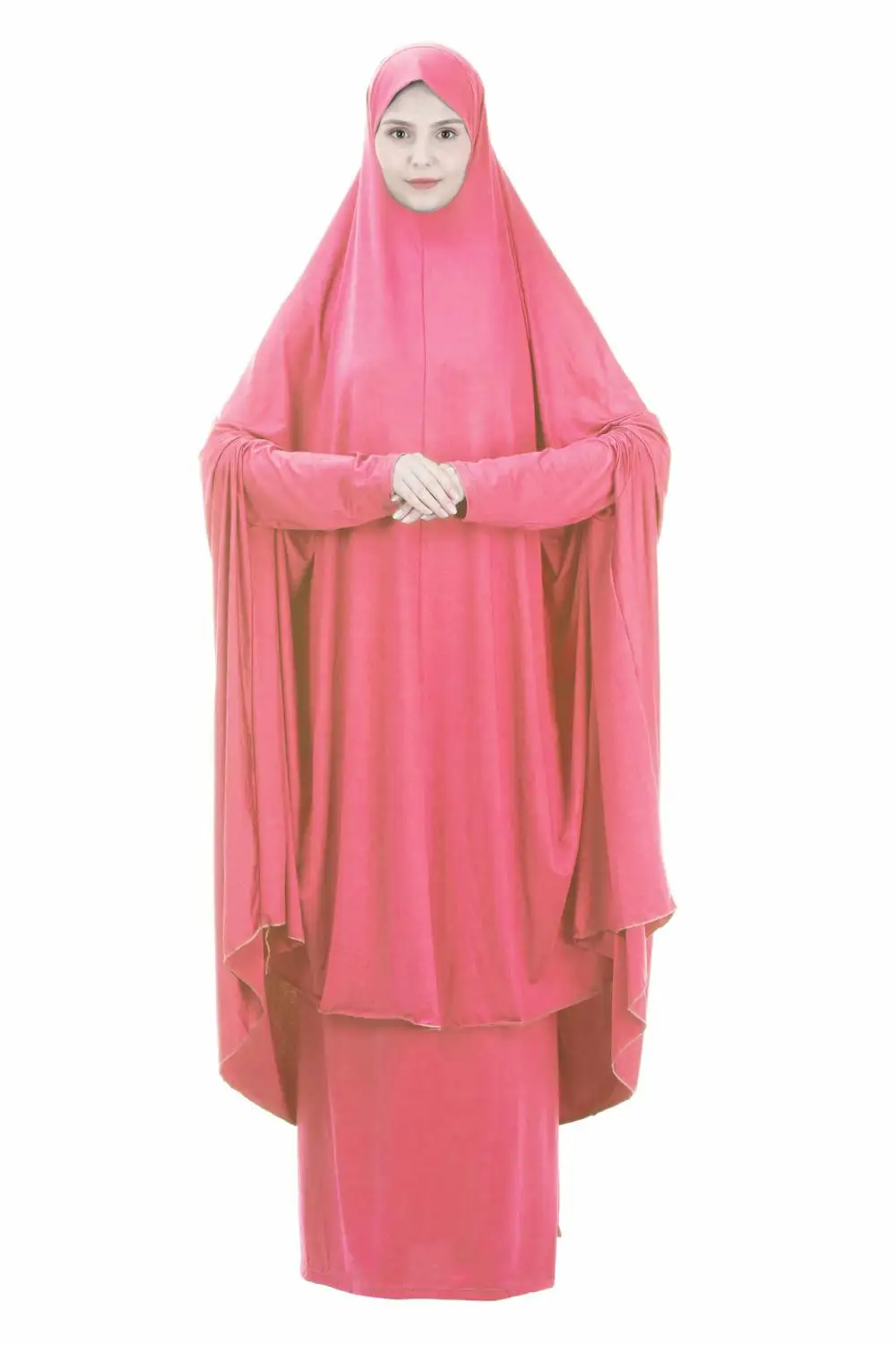 

Prayer Garment Dress Muslim Women Two-Piece Set Abaya Jilbab Hijab Long Khimar Outfit Ramadan Skirt Abayas Islamic Clothes Niqab
