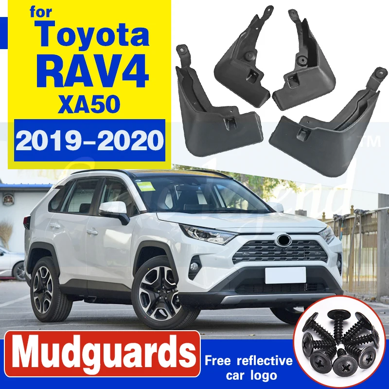 Guardabarros delanteros y traseros para coche Toyota RAV4, 4 unidades, negro, RAV 4, 2019, 2020