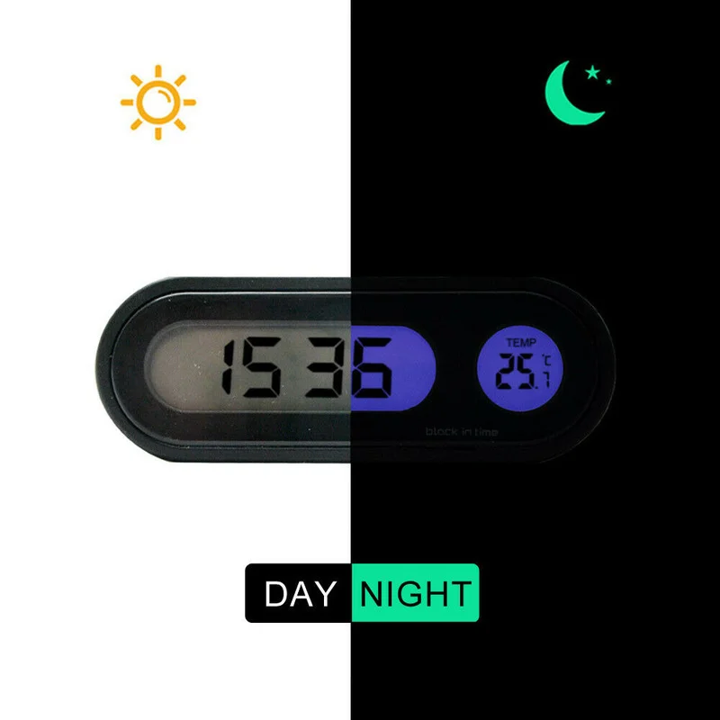 

1PC Car Interior Accessories Auto Digital LCD Electronic Time Clock Thermometer Watch with Backlight 12V Universal Products