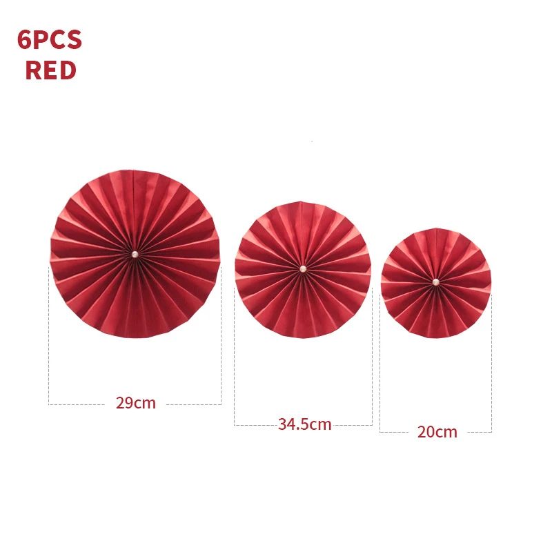 

Paper Fans Set Wedding Wall Decoration Red Festive Paper Fan Banner Just Married Wedding Valentine's Day Party Wall Decoration
