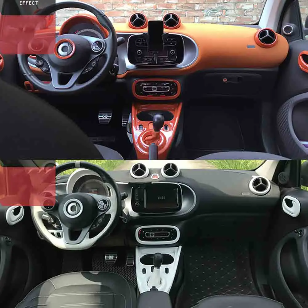 Для нового smart 453 fortwo forfour оранжевый цвет руль ABS Хромированная накладка с