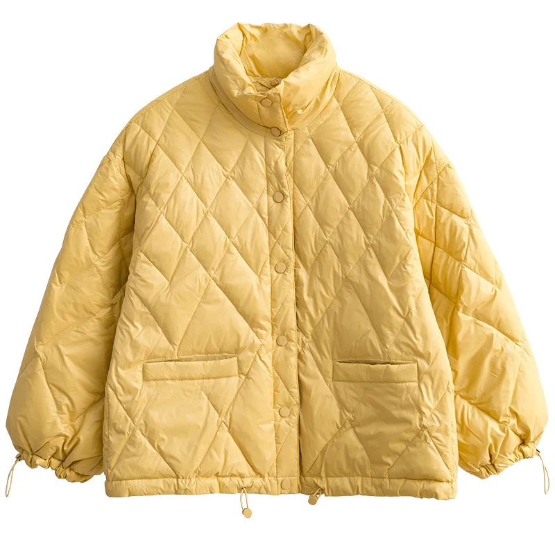

2021 Schinteon White Duck Down Jacket Women Short Outwear Loose Casual Coat Ultra Light Down Jackets Over Size