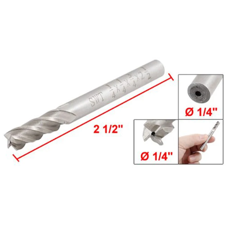 

1 PC Cutting Slotting End Mill Router Bit 4 Flute 1/4" Shank 1/4" Diameter SA839 P0.11