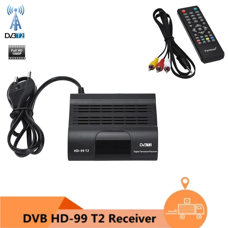 DVB HD 99 T2 Бесплатная цифровой ТВ Box 1080P с кабельным ресивером DVBT2 тюнер Dvb приемник