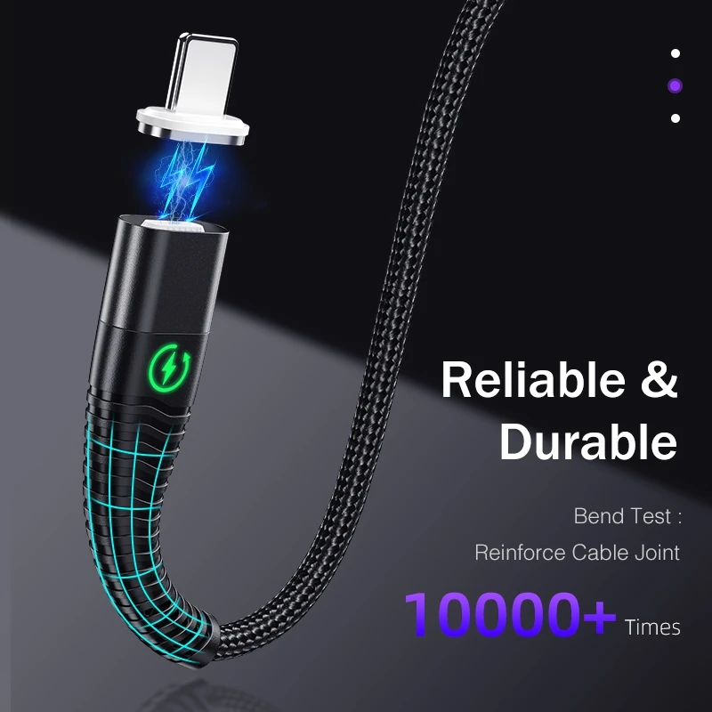 Rock 1 м 2 м светодиодный магнитный Usb зарядное устройство для iphone кабель для iphone 11 Pro Max XR XS шнур iPad Usb зарядный кабель для освещения кабель