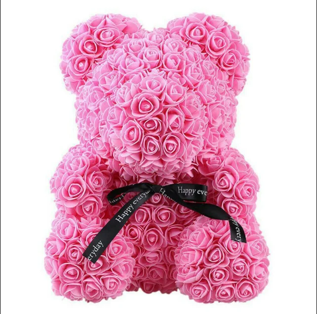 

Rose Teddy Bear Foam Rose Flower Bear Gift Red Bear White Heart Craft For DIY Party Decoration Wedding Birthday Valentines Day