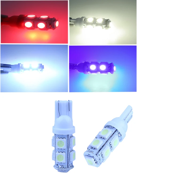 2 шт./лот T10 W5W светодиодные лампы 5050 9 SMD 194 168 Ксеноновые белые клиновидные