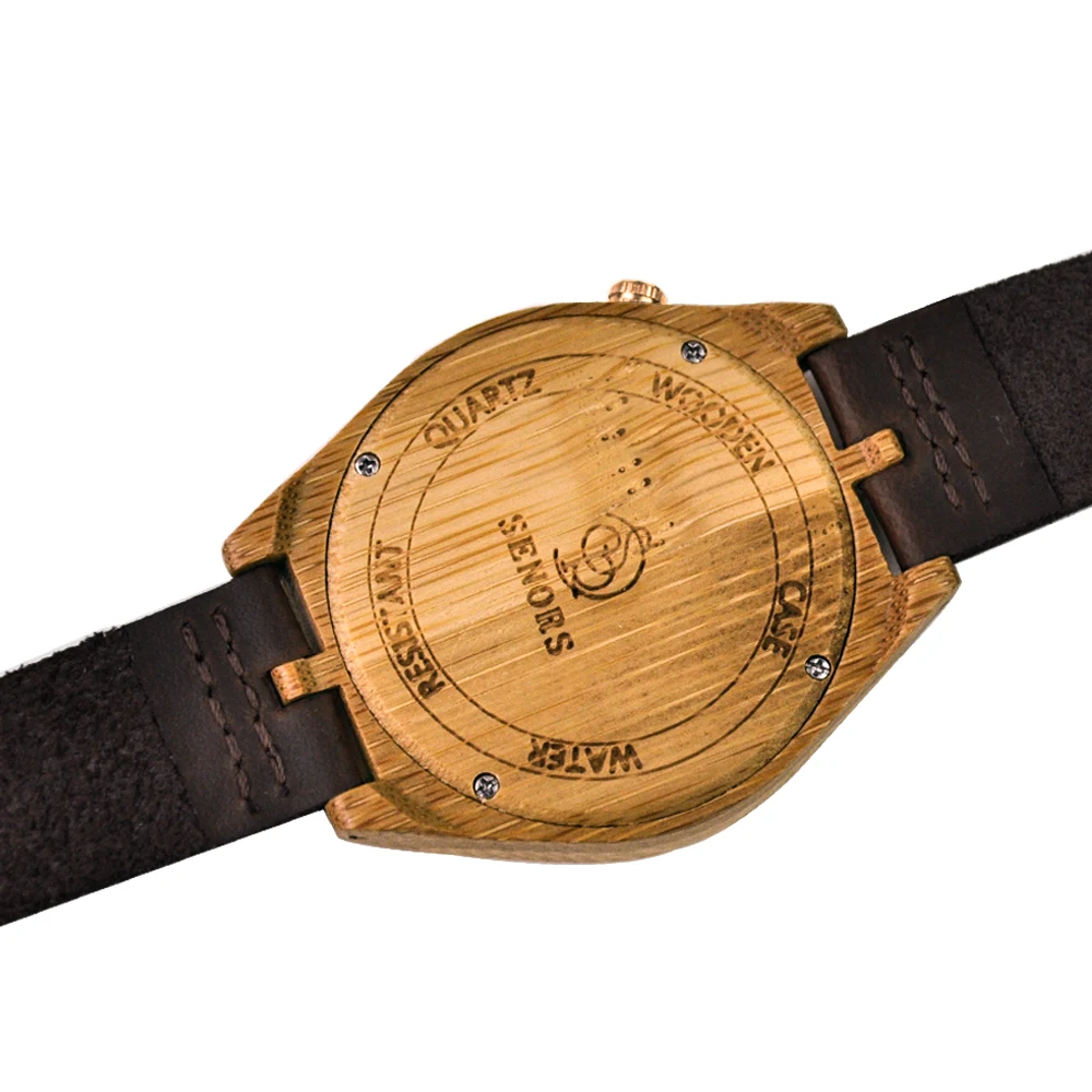 

Fashion Big Face 47mm Wooden Men Quartz Watch for Women Leather Strap Bands Waterproof Simple Wood Wrist Watches for Lovers Gift