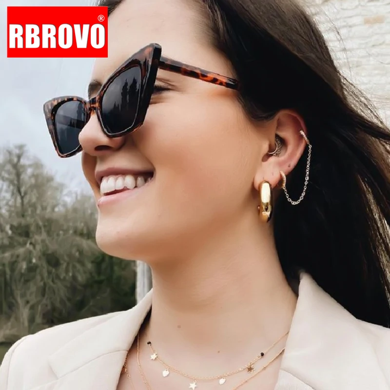 

RBROVO Vintage Cateye Sunglasses Women Brand Designer Eyeglasses Women/Men Luxury Retro Glasses Sexy Gafas De Sol Mujer 2021