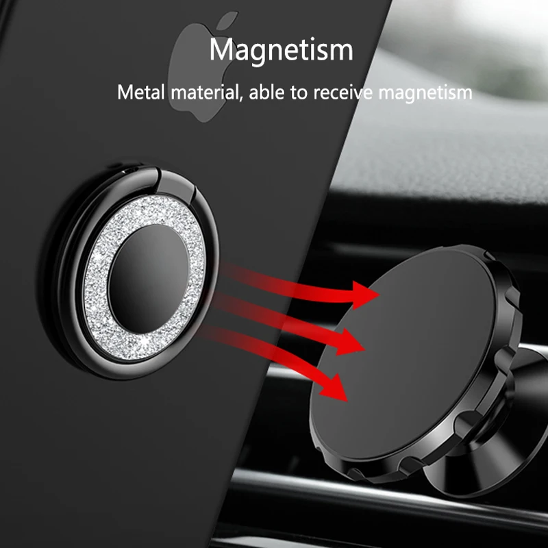 Роскошный чехол с кольцом держателем и бриллиантами для IPhone 11 Pro Max XS XR X 8 7 6 6S Samsung