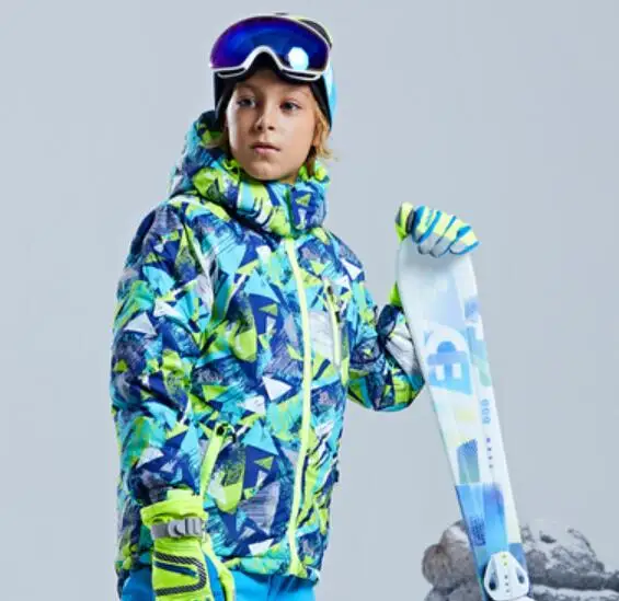 1 jacket color 5 Детский лыжный костюм Лыжная куртка с комбинезоном для мальчиков и девочек комплект из 2 предметов, водонепроницаемая плотная верхняя одежда, теплые костюмы для русской зимы - Цвет: 1 jacket color 5