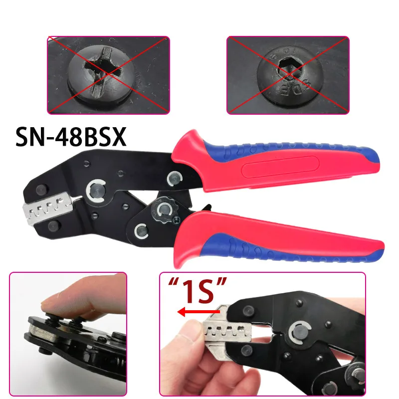 

Crimping Pliers SN-48BSX quick jaw replacement for tab 2.8 4.8 6.3/tube/Photovoltaic/insuated Terminals Electrical Clamp Tools