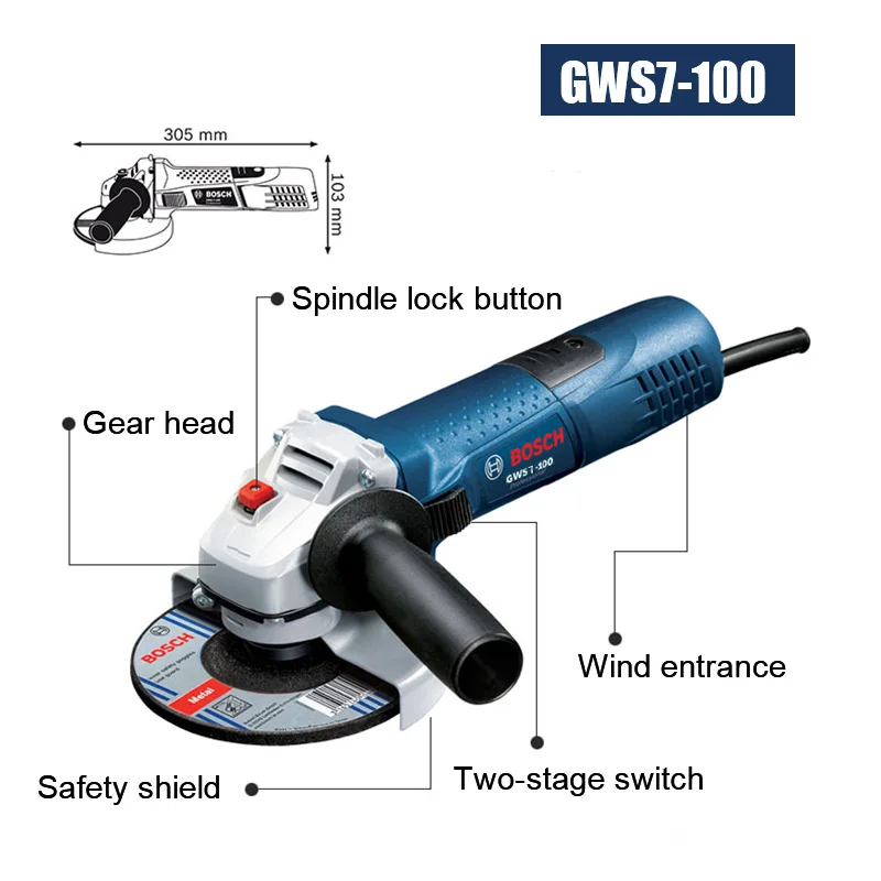 Угловая шлифовальная машина BOSCH 220 В режущая полировальная ручной диск