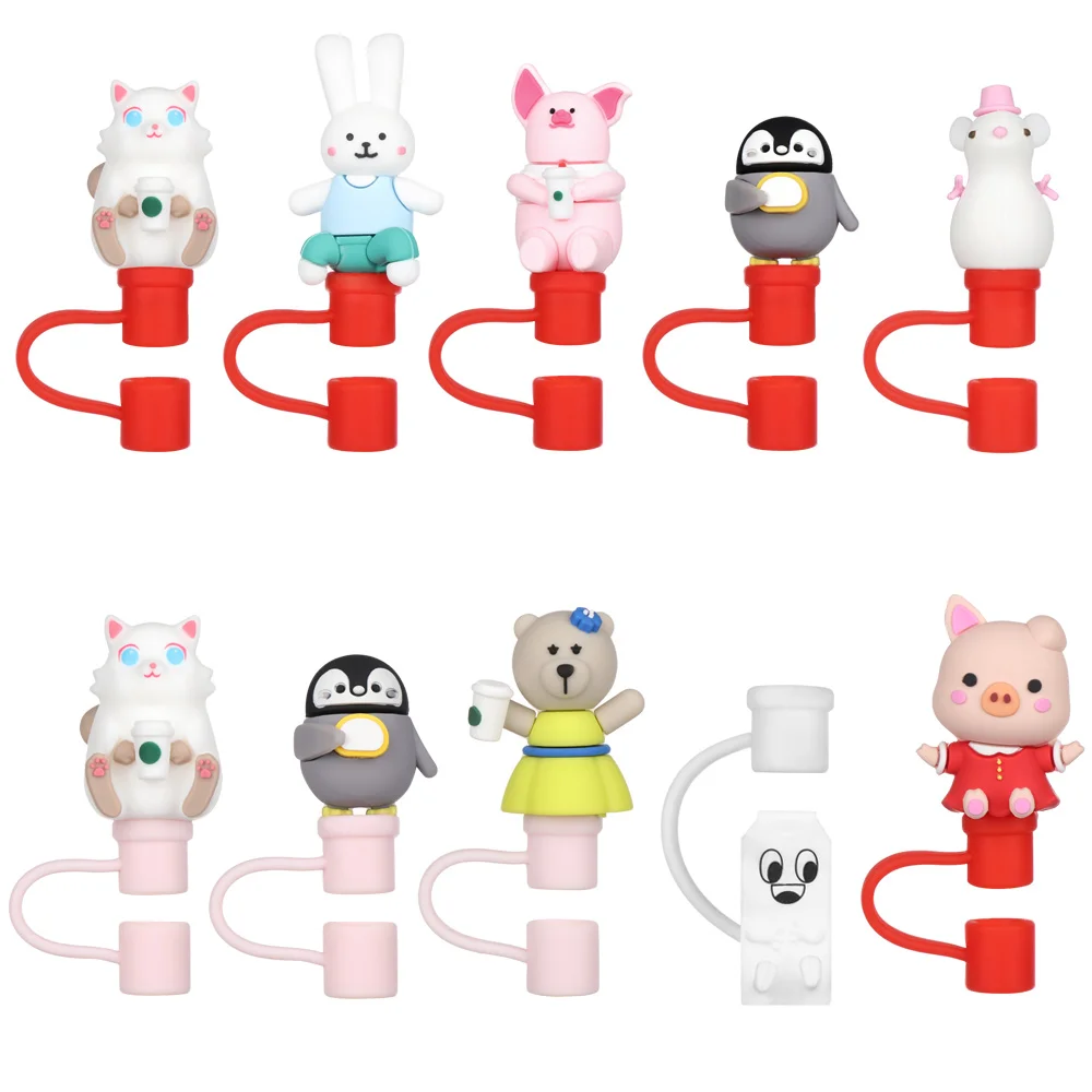 Креативная силиконовая соломенная пробка многоразовая Питьевая Пылезащитная