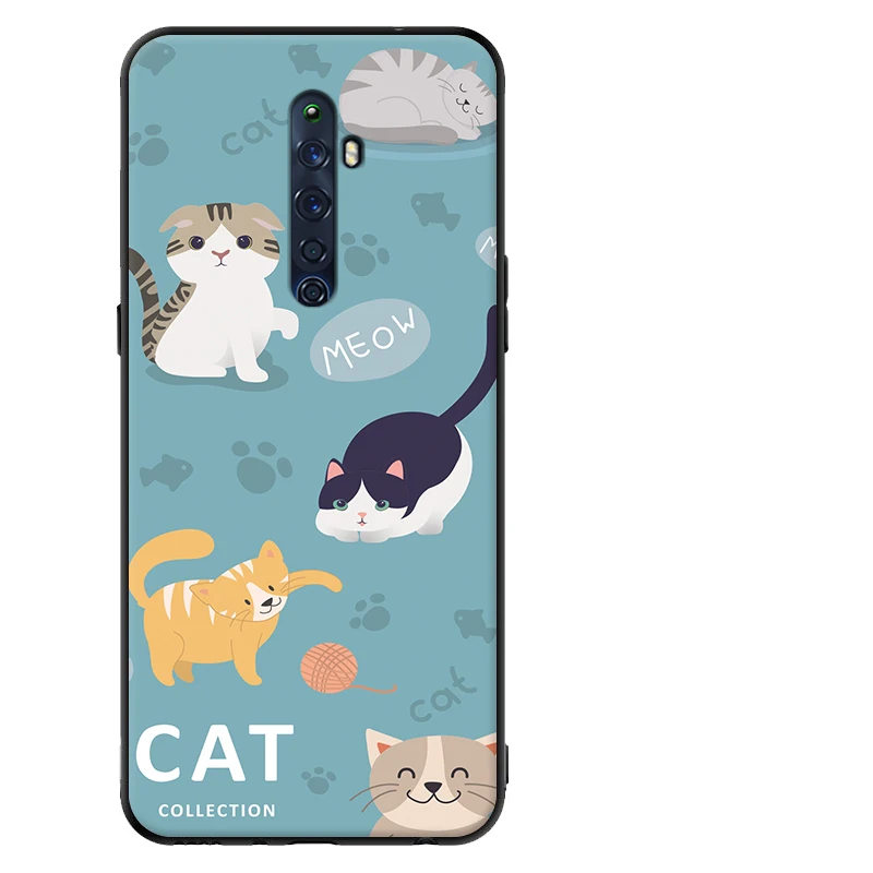 Для OPPO Reno2 Z чехол милый мультяшный Мягкий силиконовый чехол для OPPO Reno 2Z 2 Z чехол для телефона s черный бампер Капа для OPPO Reno2Z