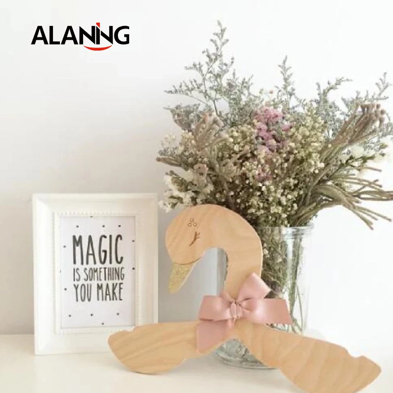 5 шт. деревянный с шелковым бантом украшенное лебедем вешалка для одежды