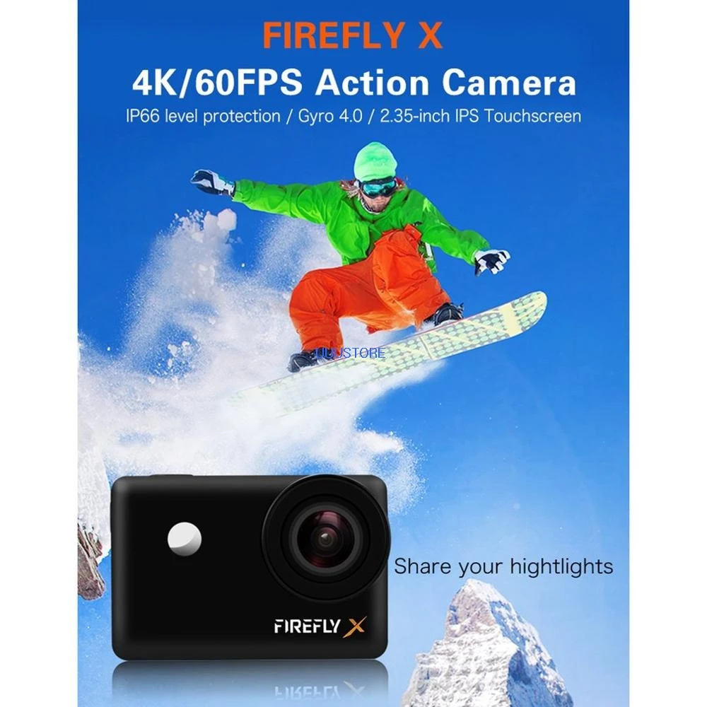 Экшн-камера Hawkeye Firefly X XS с сенсорным экраном 4K 90/170 градусов Bluetooth 7X зум