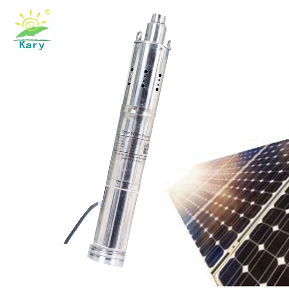 

Погружной водяной насос Kary 1 hp 1,5 HP с питанием от солнечной батареи, погружной водяной насос с максимальным подъемом 120 м 48 в 60 В постоянного т...