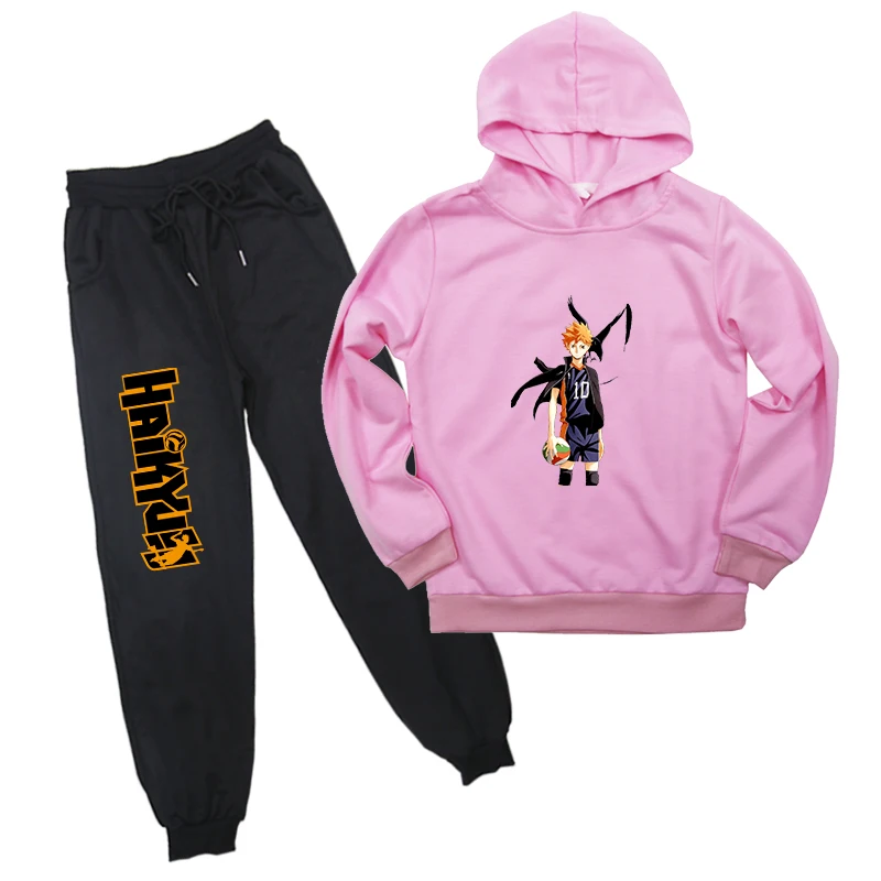 

Haikyuu Print Children's Sport Sets Fashion Loose Kids Baby Spring Autumn Long Sleeve Hoodies+Pant Sets Boy Girl Sweatshirt