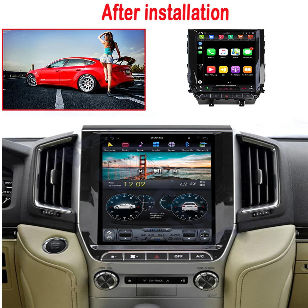 

Автомобильный GPS-навигатор в стиле Tesla, 4 Гб + 128 Гб, Android 9, для Toyota Land Cruiser 2016-2017, автомобильный мультимедийный плеер, радио, стереоголовное устр...