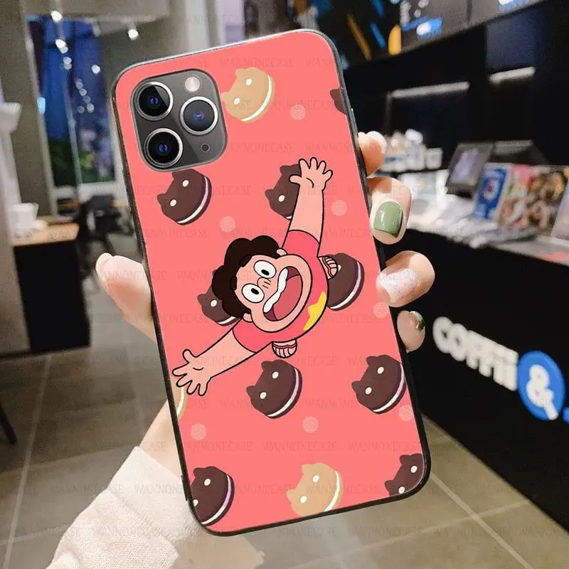 Черный чехол для сотового телефона iphone 11Pro 5s 6s 7 8plus x xs xr xsmax оболочка милый Стивен