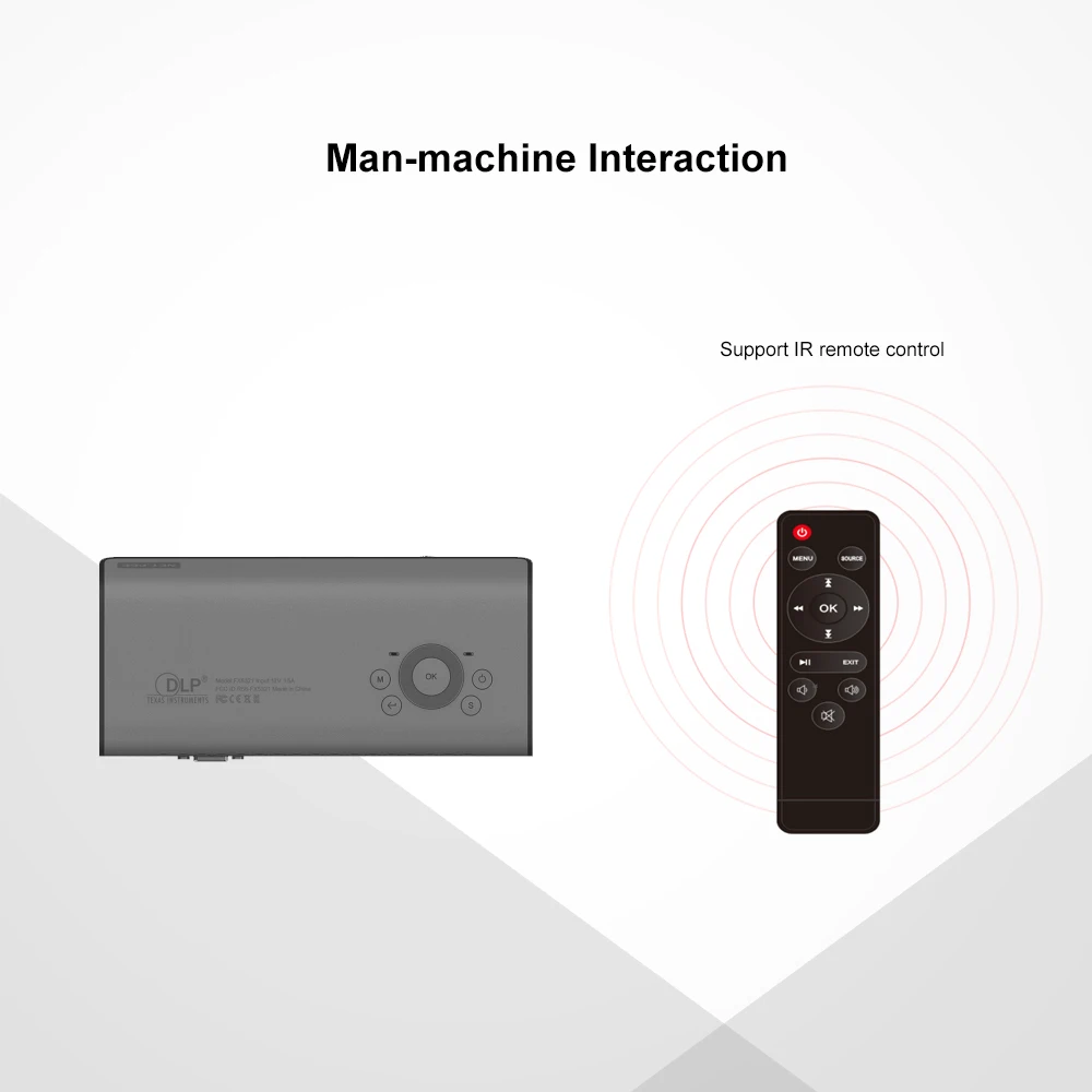 Проектор с разрешением Full HD DLP Портативный мини-проектор 30000 Срок службы лампы