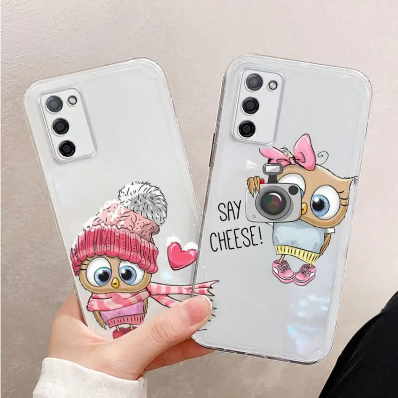 

Owl Cute cartoon animal Phone Case Transparent For OPPO R RENO 9 11 17 3 4 S PLUS PRO 15X k7 luxury capa funda coque