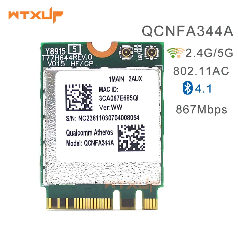 Беспроводной Wi Fi адаптер Qualcomm Atheros QCNFA344A NFA344A 802.11ac wifi двухдиапазонный + BT4.1 bluetooth 4 1