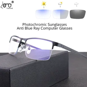 Photochromic Sunglasses Women Men Anti Blue Ray Computer Glasses Half Frame Spectacle Vanlook Brand in India