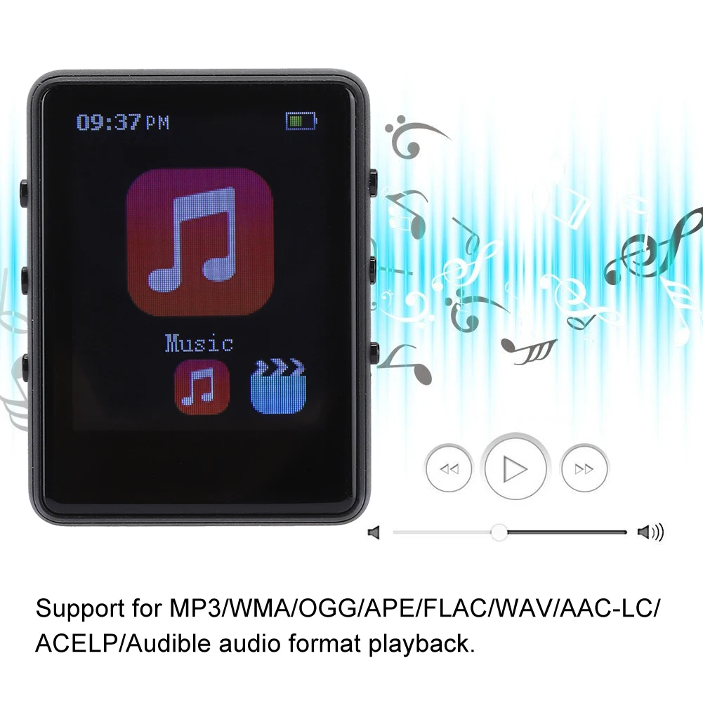 Музыкальный проигрыватель X60 8G металлический Bluetooth MP3 1 8 дюйма TFT экран Built in