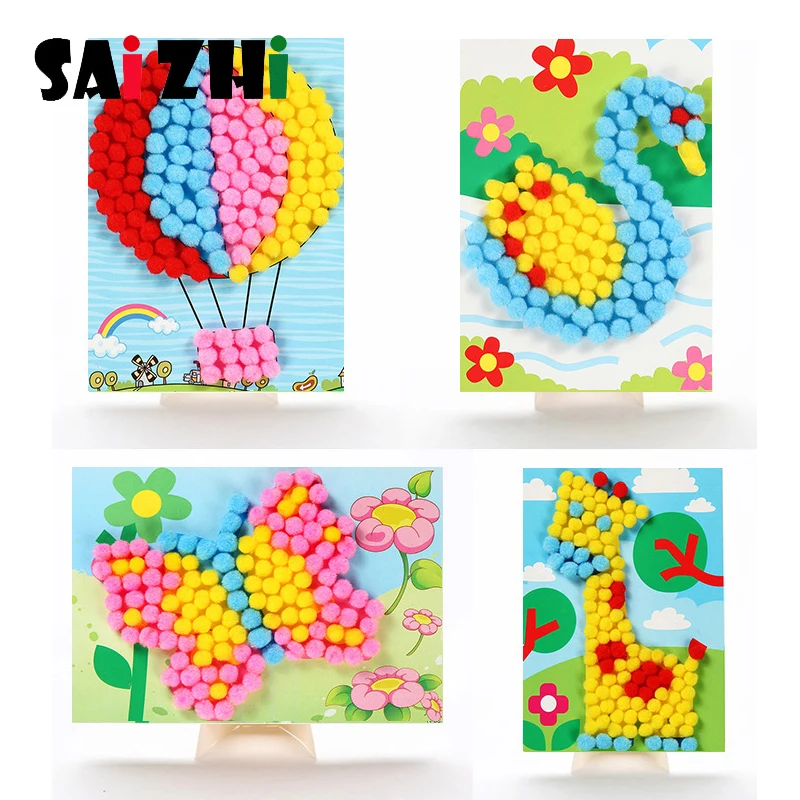 Saizhi, детская игрушка, сделай сам, Hairball, липкая бумага для рисования, детский сад, игрушка, материал, посылка, детские игрушки, игрушки для девочек, ремесла, SZ3613