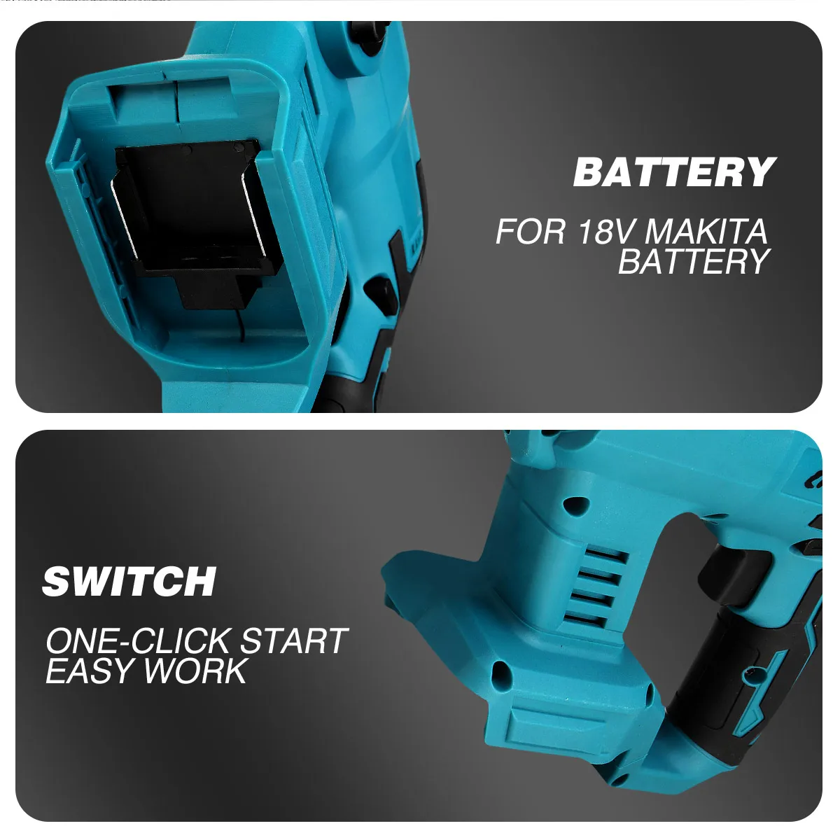 

18V Electric Rotary Hammer Cordless Impact Drill 2 Functions Rechargeable Brushless Electric Power Tools for Makita Batterry