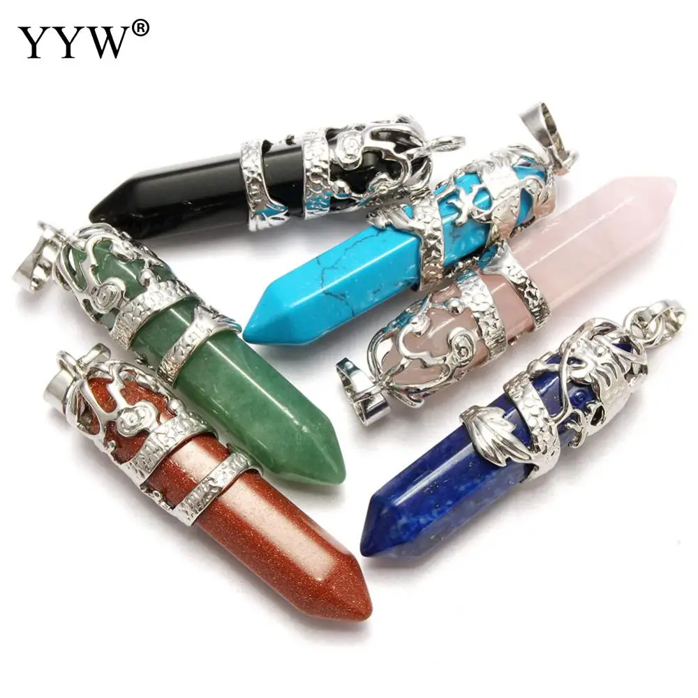 Синие драгоценные камни подвески ювелирные изделия с латунным Фениксом