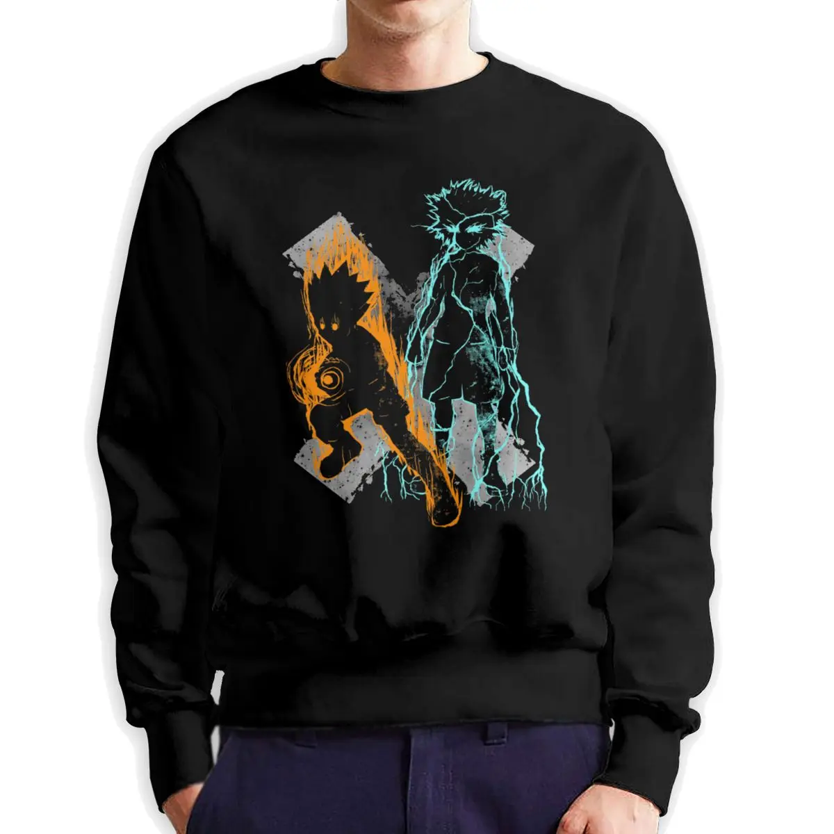 

Gon Hunter X Killua Men's Hoodie Vintage 100% Organic Cotton Hunter X Hunter Anime Sweatshirt Crewneck Autumn Pullover Male