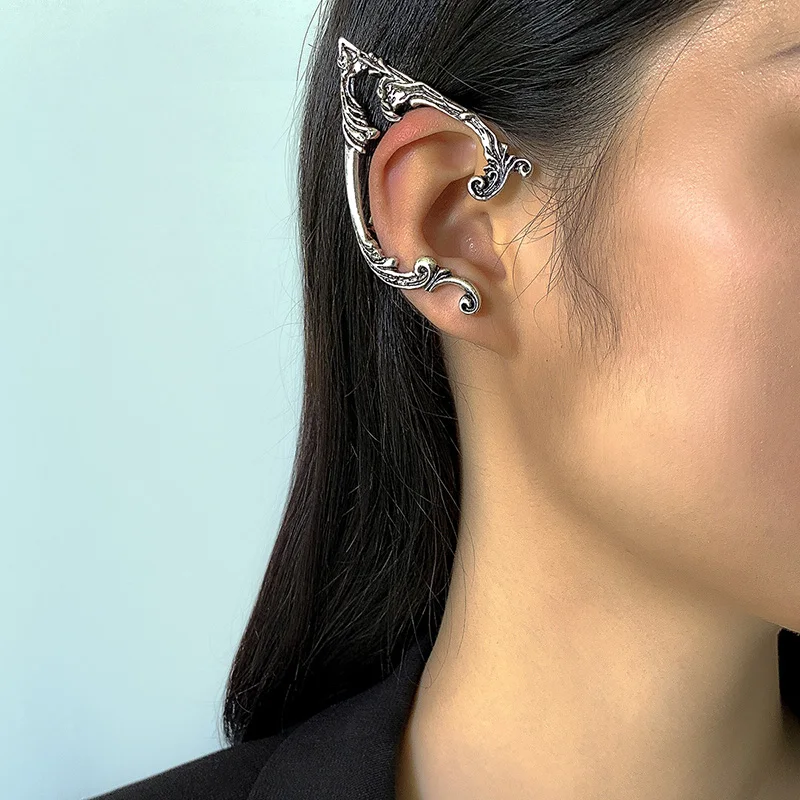 

Punk Fairy Clip Earrings For Women Goth Irregular Metal Ear Cuffs Unusual Statement Design No Piercing Earrings Korean Fashion
