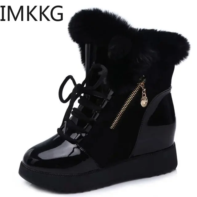 High Quality Women Boots Lace Up Martin Ankle Fur Winter Warm Shoes European Size | Обувь