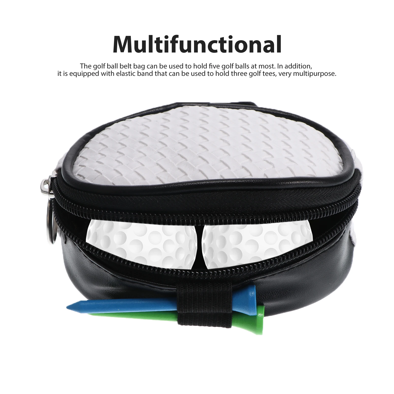 

Golf Ball Pouch Ball Bag Organizer Case Zipper Golf Accessories Portable Waterproof Dustproof PU Waist Pack Golf Storage Bag